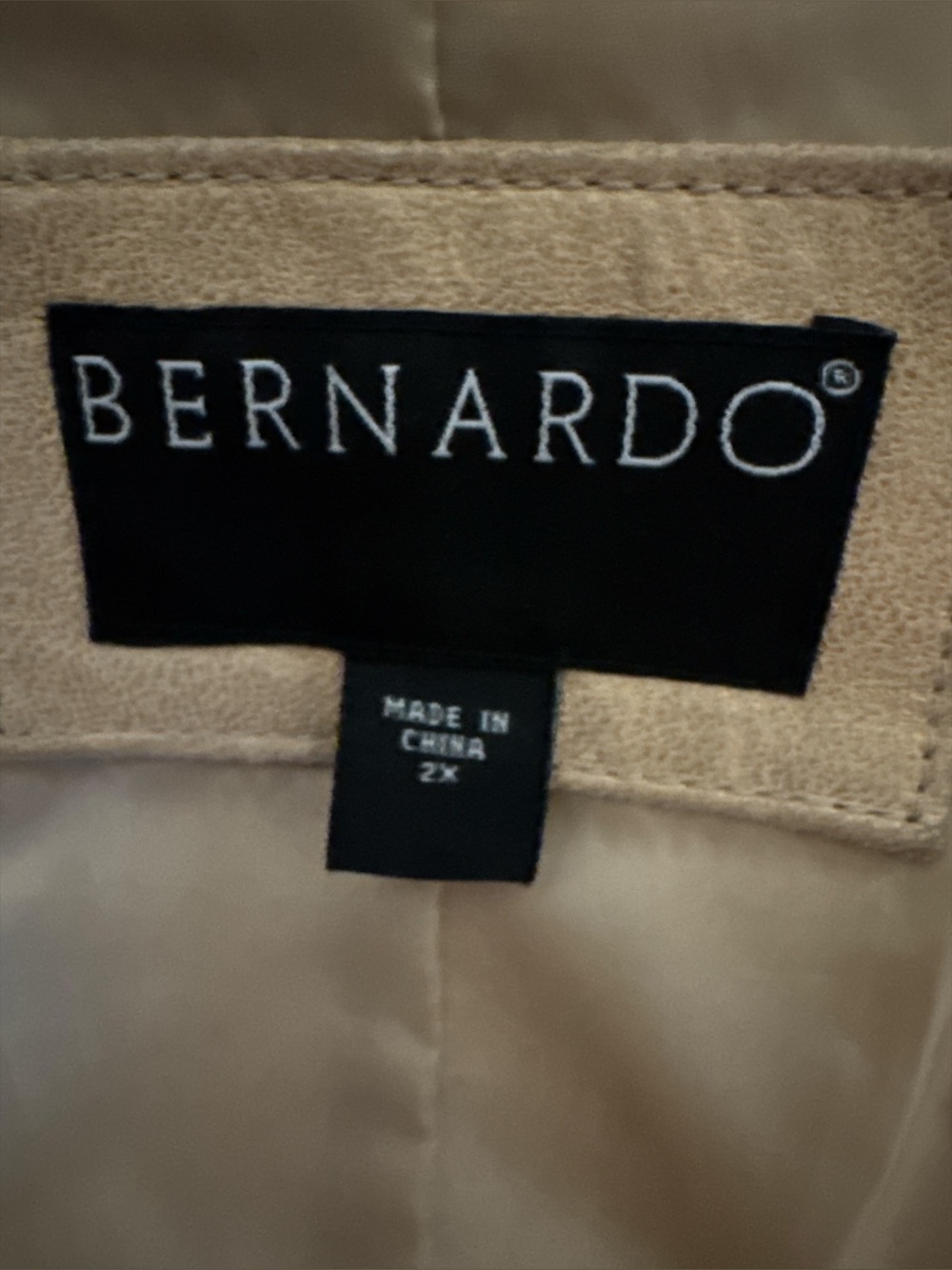 Vintage Bernardo Tan-Gold Leather Coat 2XL #96 - Picture 4 of 5